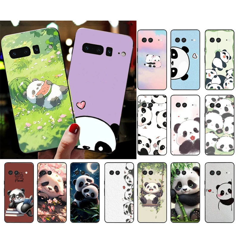 Karikatúra Panda telefón pre Google Pixel 9 Pro XL 8 7 6 Pro Pixel 8a 7a 6a 4a 3a 3xl Pixel 8 7 6 5 4