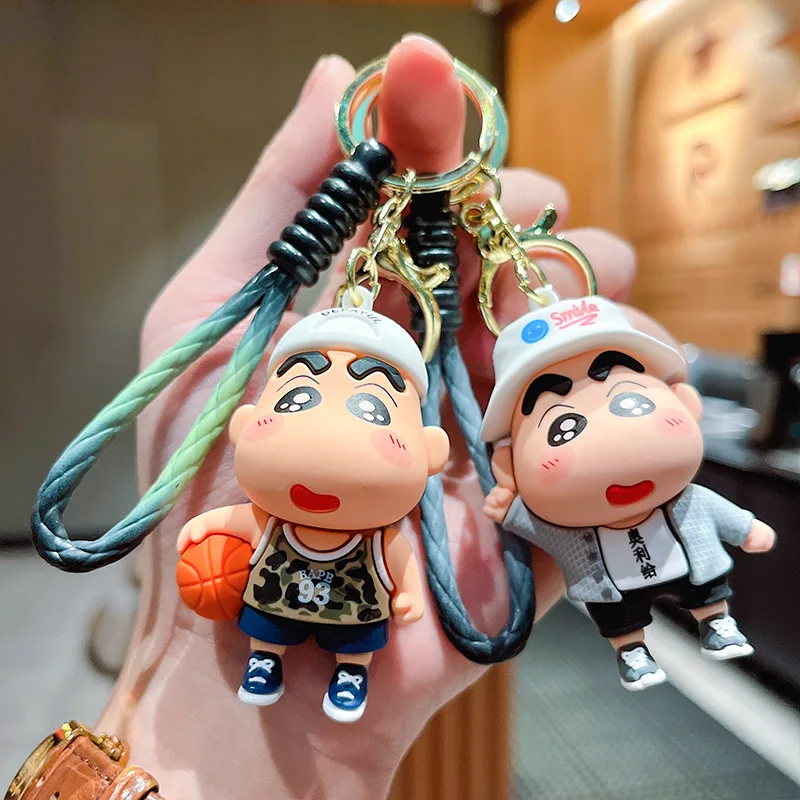 Karikatúra pastelky Shin-chan Keychain Hračky roztomilé tašku prívesok batohové ozdoby Car Key Key Ring Doplnky Detské kúzlo vianočné darčeky