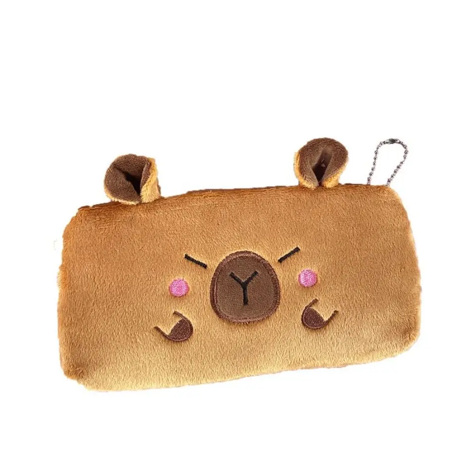 Karikatúra plyšové pero vrecko s veľkou kapacitou Capybara Toy Cencil Case Multifunkčný kancelársky orgán školská kancelária
