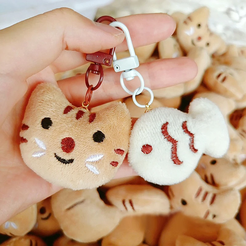 Karikatúra plyšový mačka Keychain na batohu chlpatý kawaii hodvábny prívesok pre ženy Men muž pre deti kľúče kľúča kľúče vrec