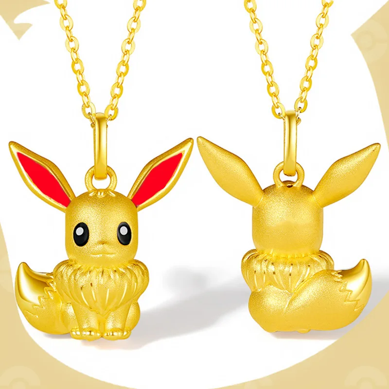 Karikatúra Pokémon anime postava Kawaii Eevee náhrdelník pre deti