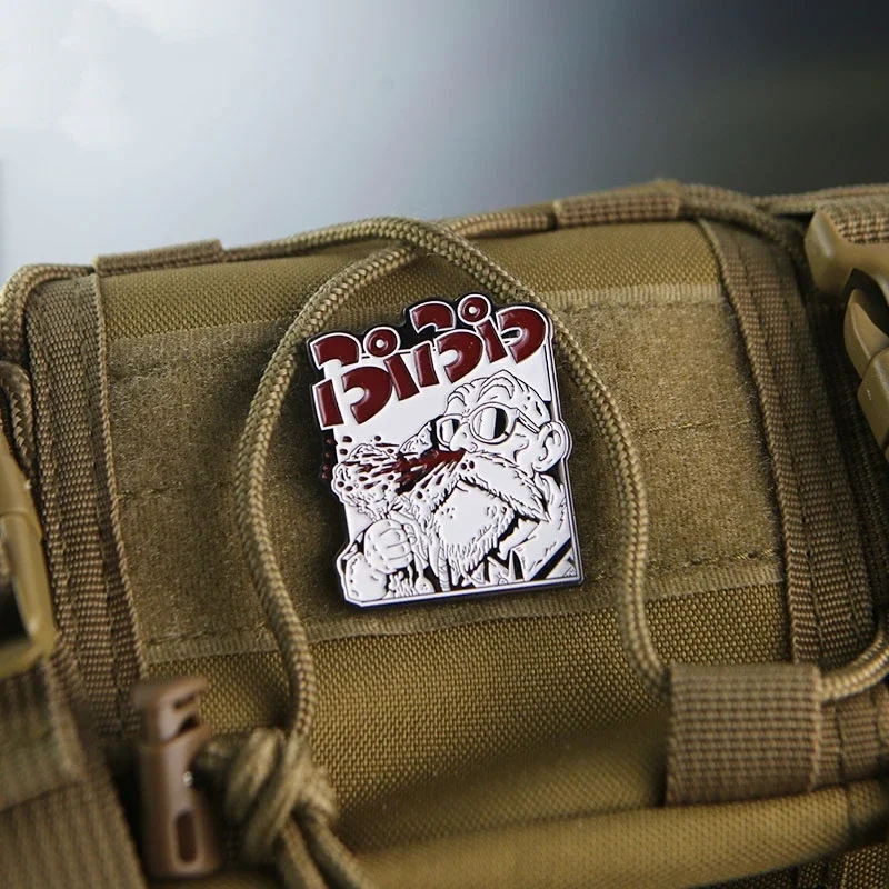 Karikatúra postava kovový háčik a slučka Morálka odznak Master Roshi Funkčná hrudná taška Hook Patch taktické nálepky na batoh