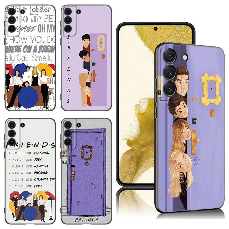 Karikatúra priateľov televízne relácie čierny silikónový puzdro pre Samsung Galaxy S20 S23 Fe S21 S22 S24 plus ultra poznámka 10 20 plus ultra