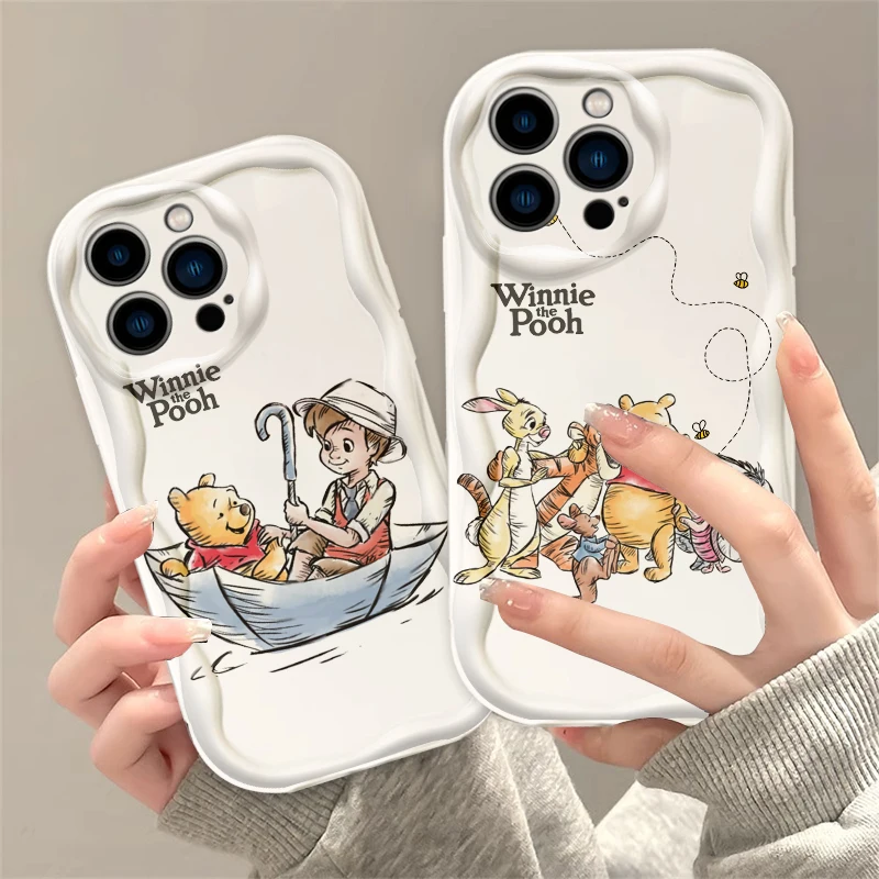 Karikatúra Pú medveď roztomilá pre Apple iPhone 15 14 13 12 11 xs xr x pro Max Plus Wave Oil Funda Puzdro