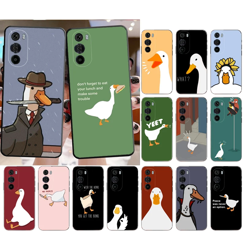 Karikatúra roztomilá husacia kačica puzdro pre Motorola Edge 50 40 Pro 50 40 30 Ultra Neo Fusion Moto G84 G54 G85 G62 G53 G72
