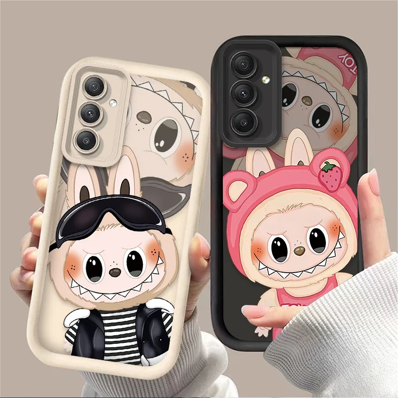 Karikatúra roztomilý puzdro Labubu pre Samsung Galaxy S25 S24 S23 Ultra S22 S21 Plus Fe 5G A54 A34 A14 A73 A53 A33 5G Mäkký silikónový kryt