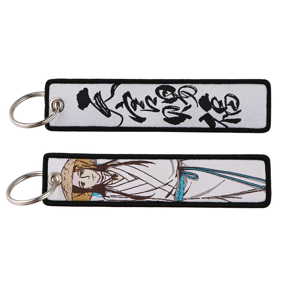 Karikatúra roztomilý vyšívaný chladný kľúčový znak Keychain pre auto motocykle kľúče držiak kľúče kľúče Ženy Men módne šperky doplnky
