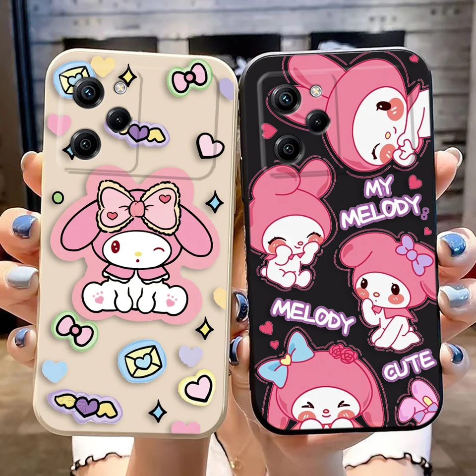 Karikatúra ružový pes My Melody Cover Puzdro pre telefón pre Xiaomi 10T 11 12 12T 13 14T POCO F5 F6 M3 M5 X3 X4 X5 PRO 4G 5G Color TPU Case