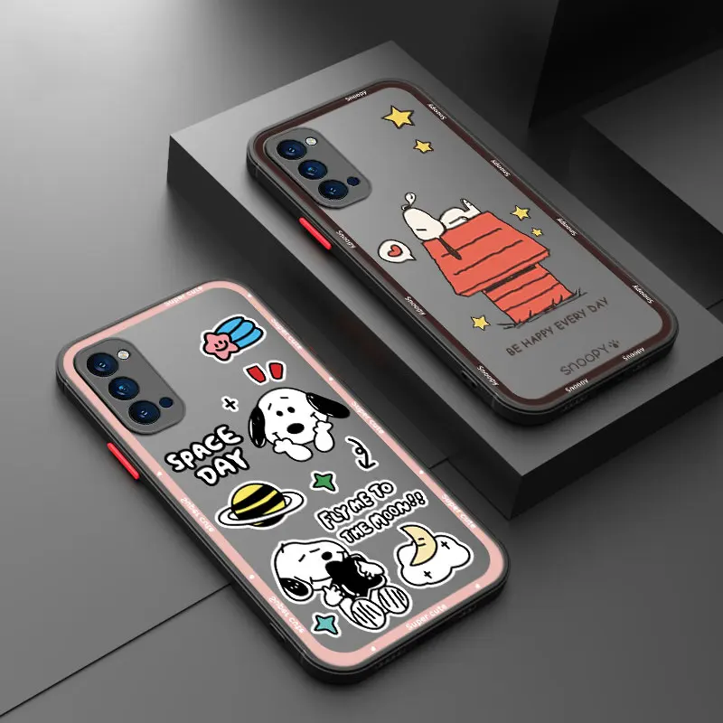 Karikatúra S-Snoopys Frosted Pase Pase pre OPPO A57 A58 A74 A78 A94 4G A55 A98 5G A15 A16 A17 A31 A36 A38 A52 A52 A59 A53 A53 A93 2020