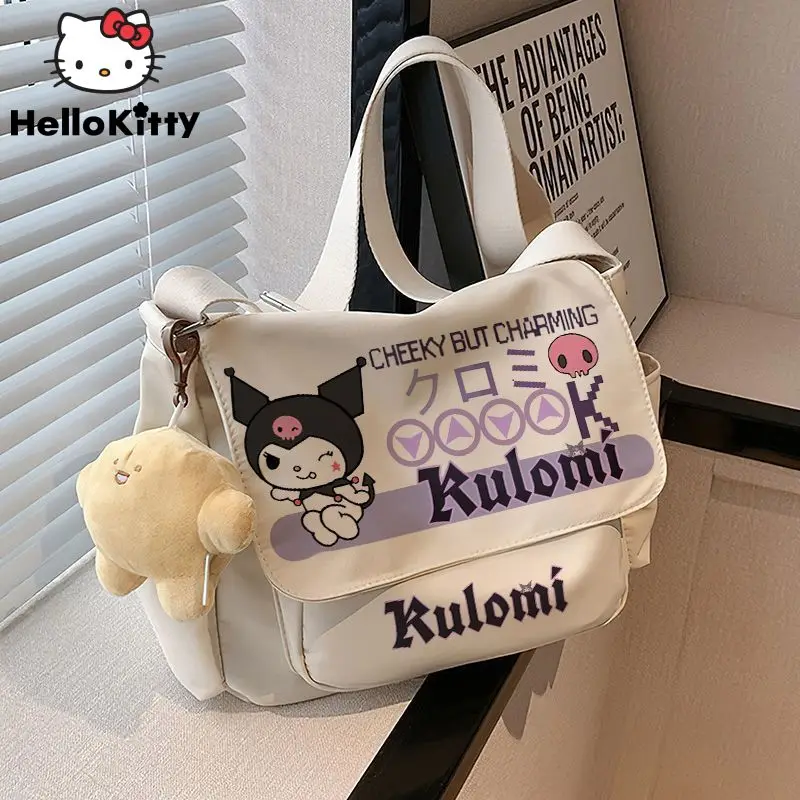 Karikatúra Sanrio Kuromi Skull Ženy Crossbody Bag Y2K Anime Cinnamoroll Veľká kapacita dievčenským taškou na rameno halloweenský štýl kabelky