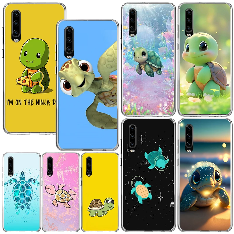 Karikatúra Sea Turtle Tortoise Puzdro pre Huawei P30 P30 P20 P10 Lite Mate 20 10 Pro Y5 Y6 Y7 Y9S P SMART Z Fundas Back Cover