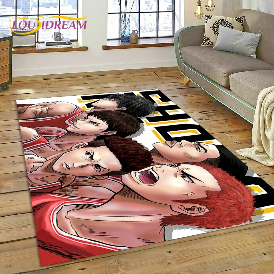 Karikatúra Slam Dunk Basketbal Anime Koberec koberec pre spálňu Obývacia izba Domáca pohovka dekorácia, detská hra veľká dekorácia podlahová podlahová podlaha