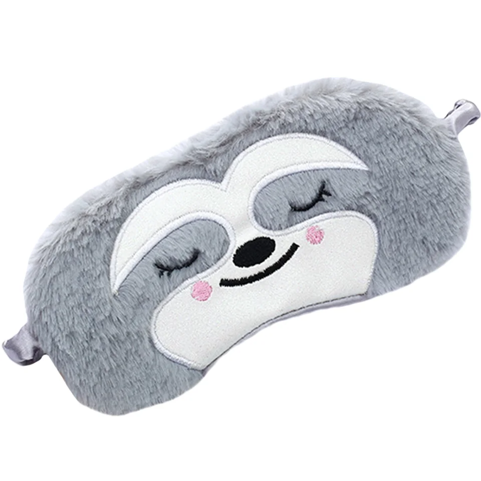 Karikatúra slepá z očnej masky Satin Eye Mask Pohodlný obal roztomilý spánok plyšový doplnok bavlnené deti