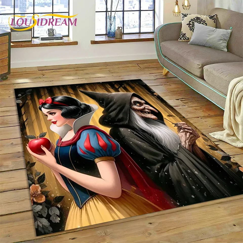 Karikatúra Snehulienka biela princezná koberec koberec pre domácu izbu Spátka Sofa Derormat Decor, Kid Area Non-Slip Floor Mat Darček