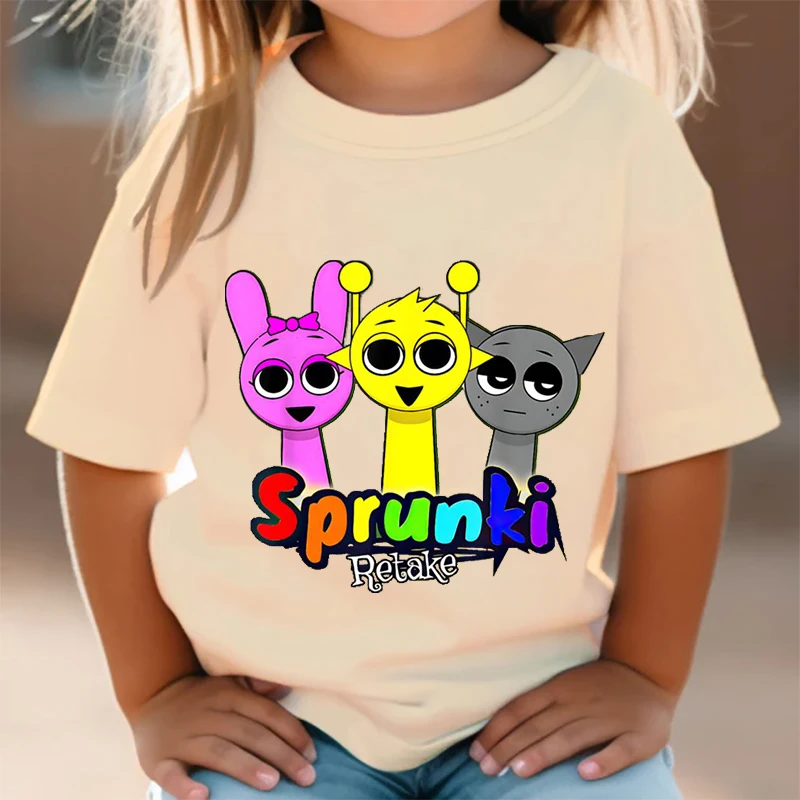 Karikatúra Sprunki Kids Tričko Letné deti Incredibox Game Fashion krátke rukávy Tees chlapci anime príležitostné topy roztomilé dievčatá oblečenie