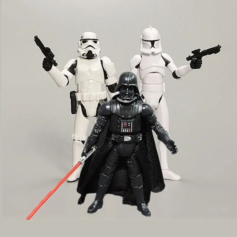 Karikatúra Star Wars Jedi Stormtrooper Darth Vader Obi-Wan Kenobi Yoda Movely Mini Model Collectible Hobby Hračky darček príliv