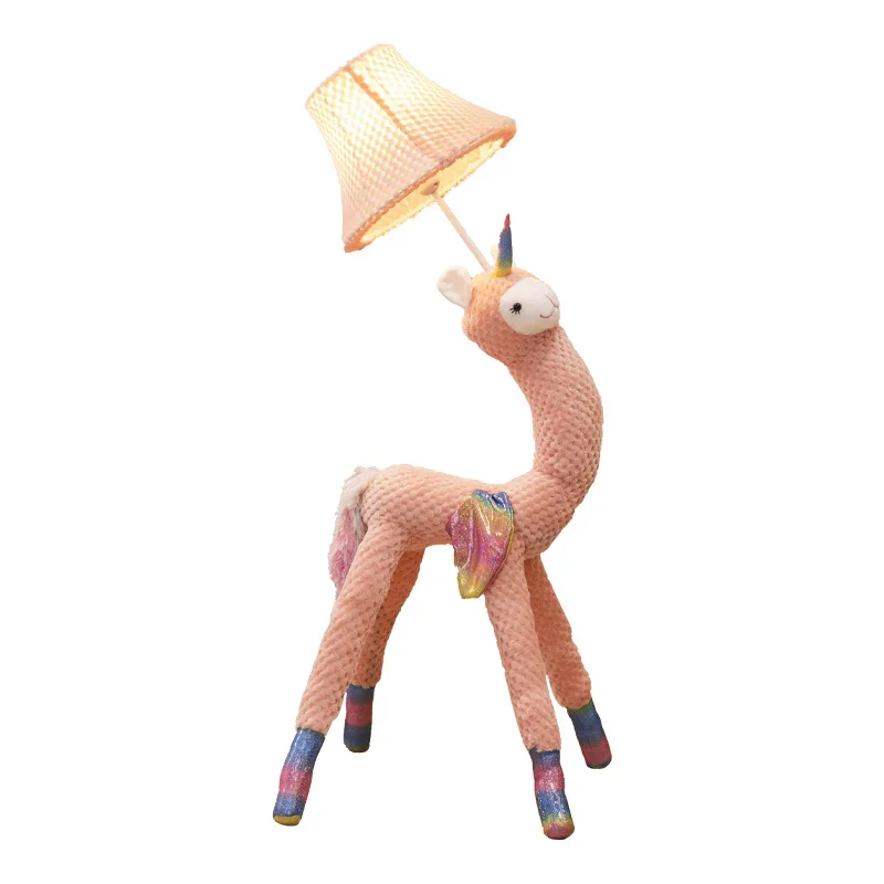 Karikatúra stolovej lampy ružová alpaka stolová lampa teplá nočná lampa pre chlapcov a dievčatá v detskej izbe