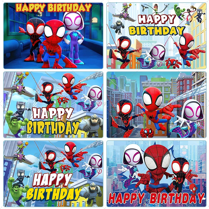 Karikatúra super hrdina Spiderman pozadie Kids Boys Boys Birthday Party Dekorácie Dodávky Vinyl Photography Studio Banner Pozadie