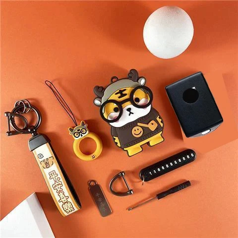 Karikatúra Tiger pre Volvo S60 S90 XC40 XC60 XC90 V60 V90 C40 2019 2020 SMART DISTATER CAR KEY CASE