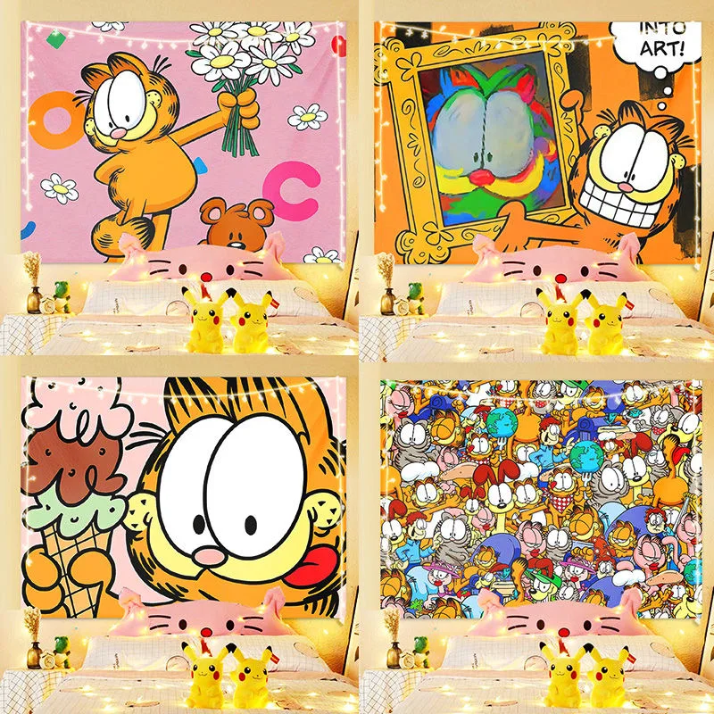 Karikatúra tlačená garfields tapisérie kawaii garfields mačka pozadie stena pletna spálňa obývacia izba domáca stena dekoratívne tapisérie