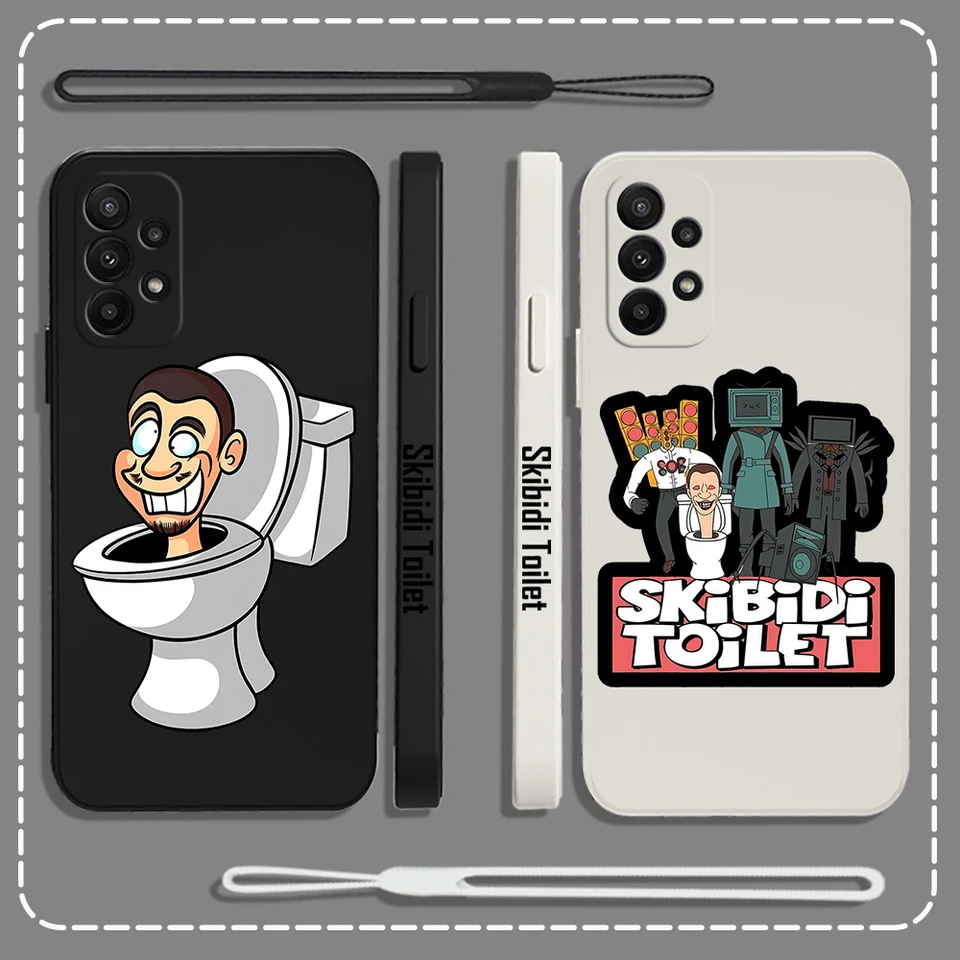 Karikatúra toaleta Skibidi pre Huawei P50 P50 P30 P30 Nova 9 9Se 8 8i Mate 40 30 20 Pro Lite P Smart 2021 Cover s ručným remienkom