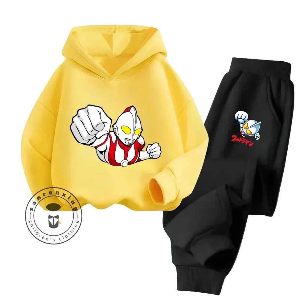 Karikatúra Ultraman Hoodie Baby Unisex Two-die Karika