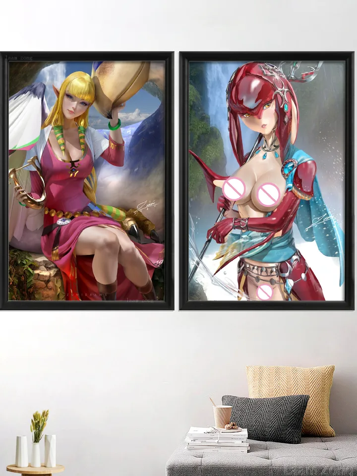 Karikatúra Urbosa mipha sexy nahé dievča Anime hra Art-Papter Living-Bedroom Vlastná domáca dekorácia hodvábne nástenné výtlačky výzdoba