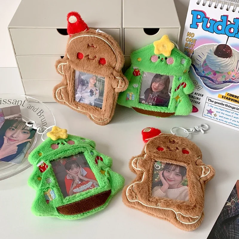 Karikatúra vianočný strom plyšový rámec roztomilý perníkový muž Phocard rukávy pre tašku prívesok kawaii darčeky pre dievčatá veľkoobchodné