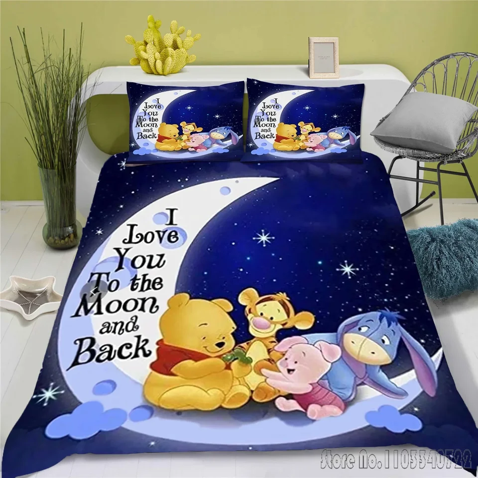 Karikatúra Winnie the Pú Duvet Cover Set HD pokrývka pre deti pre deti posteľné súpravy Bedlowes Decor Decor