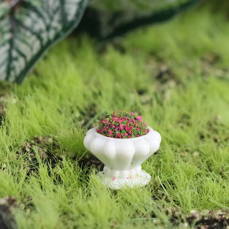 Karikatúra zelená rastlina bonsai figuríny Realistické roztomilé mini rastlina bonsai ornament DIY živice remeslá kvetinové kvetináče socha vonkajšia dekorácia