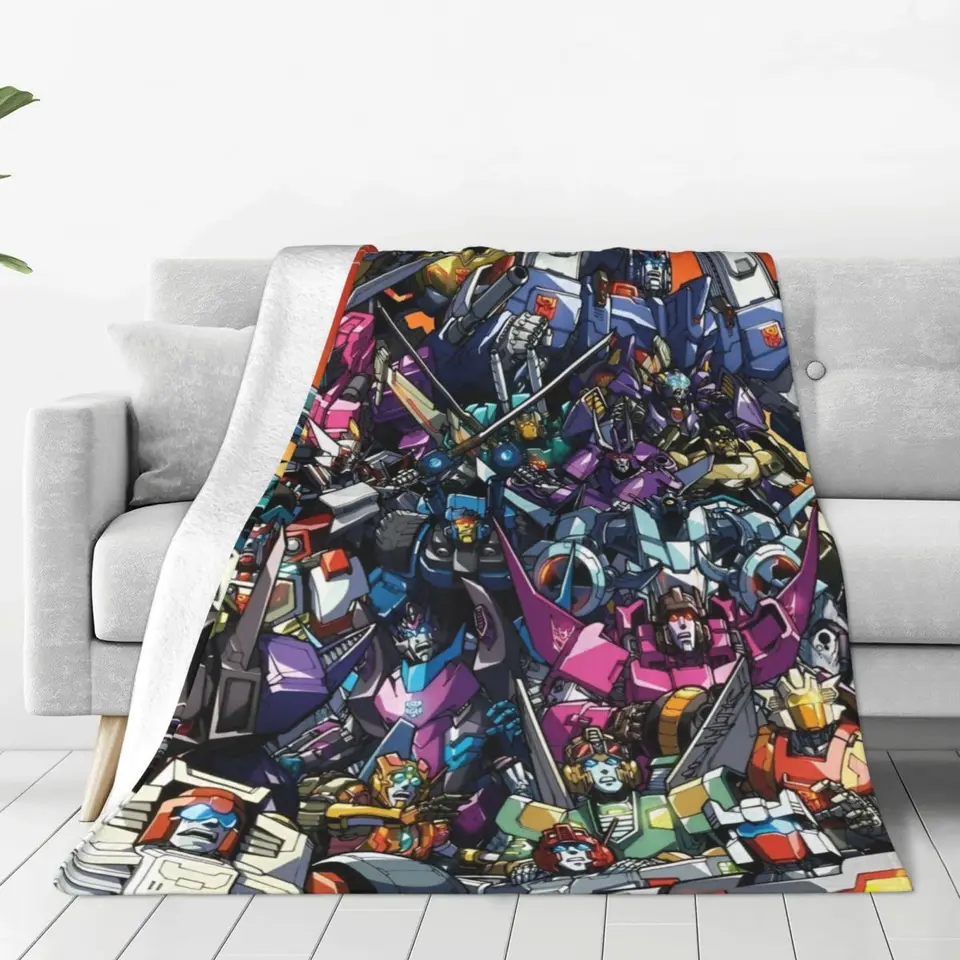 Karikatúry Transformers Autobots prikrývka kryt robot automobil anime film flanel hádzať prikrývku domáci gauč prenosný ultra-mäkký posteľ