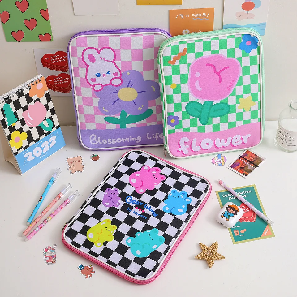 Karikačná šachovnica šachovnica iPad Tablet Bag Storage Bag Pu Sladká a roztomilá 11 -palcová tableta v ručnej taške