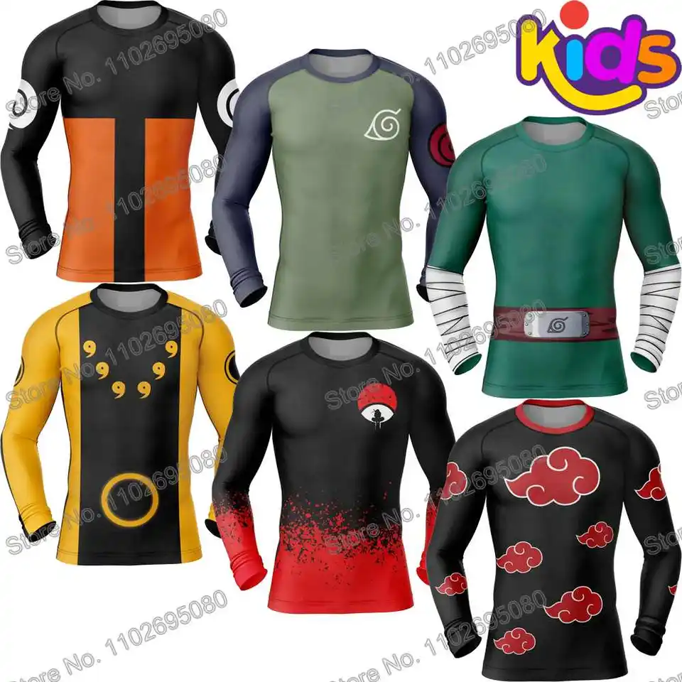 Karikačné potápačské tričko Trochu pevné rukávy Populárne anime vyrážky bjj mma plavky surfové oblečenie plážové pláž