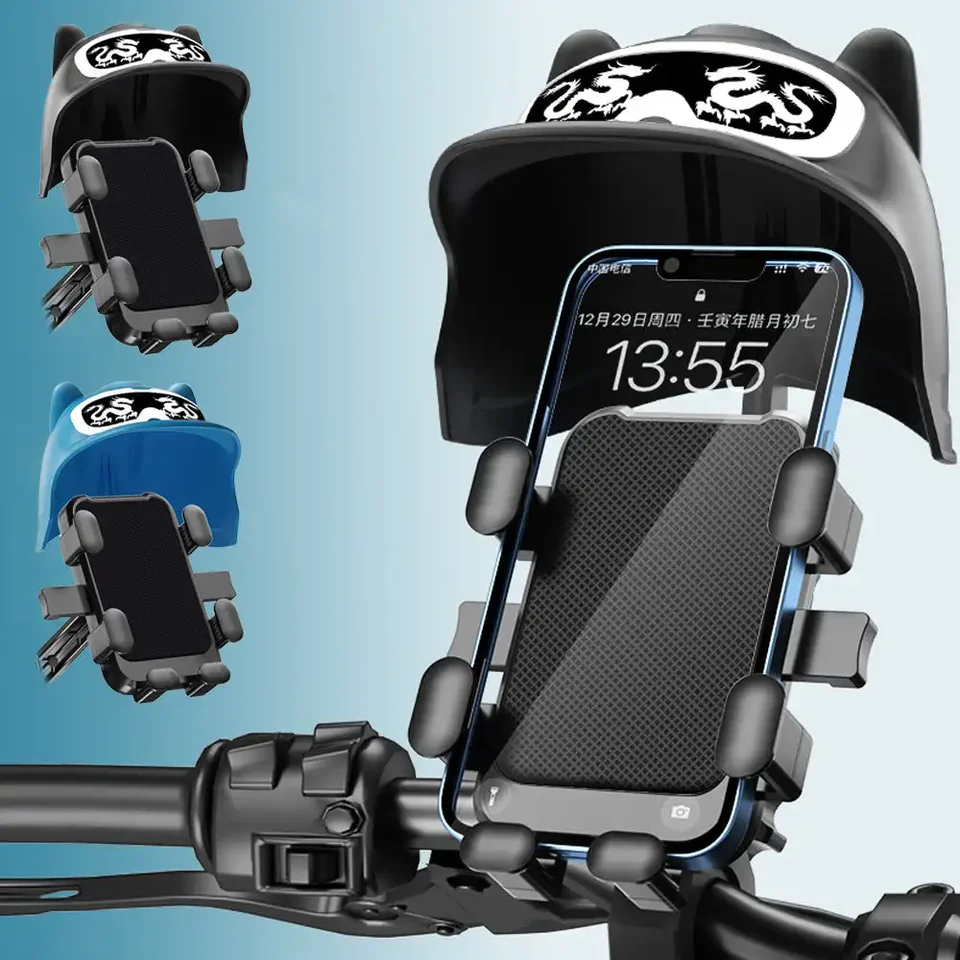 Karikačný motocykel Držiteľ mobilných telefónov pre malú prilbu a navigačné držiak navigáciu mobilného držiaka na navigáciu Mobilephone Sunshade