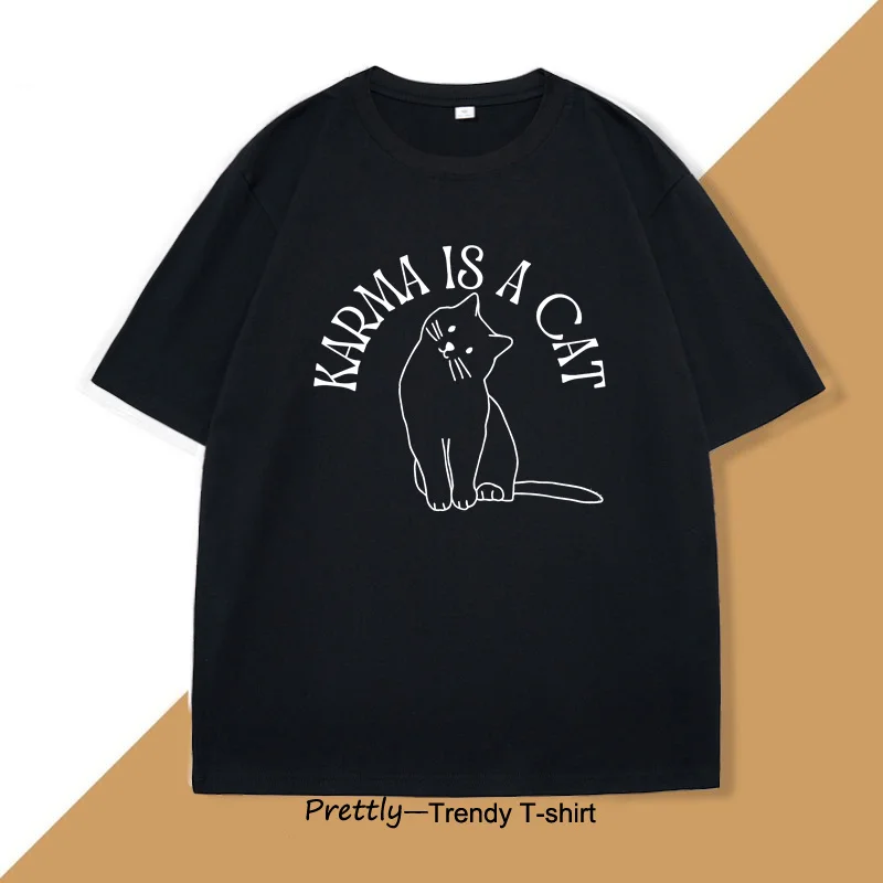 Karma je mačacie grafické tričká pre mužov Ženy v mojej mačke Tričko Cats Lovers Lovers koncertné tričko Unisex s krátkym rukávom bavlnené odpaliská