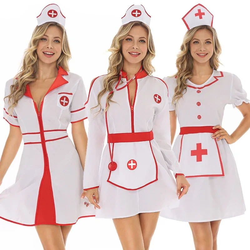 Karneval Halloween Lady Head Nurse kostým Classic Hospilá