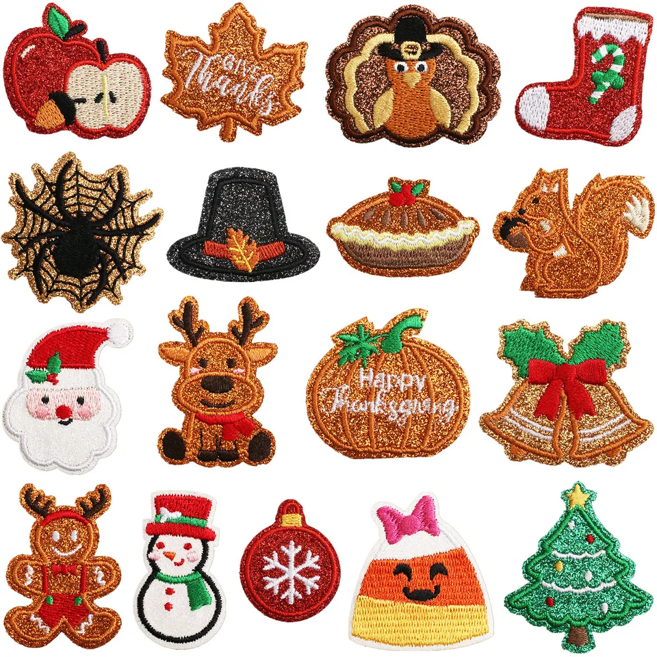 Karneval Vianoce Santa Claus vyšívané železo na záplate Applique DIY Názov odznak abecedy abecedy pre doplnky na odevy vrecka