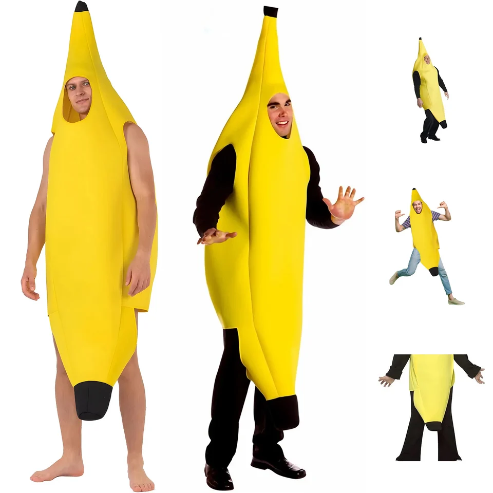 Karnevalové oblečenie Men Cosplay pre dospelých ozdobné šaty vtipné sexy banán kostým Novinka Halloween vianočné dekorácie karnevalovej párty
