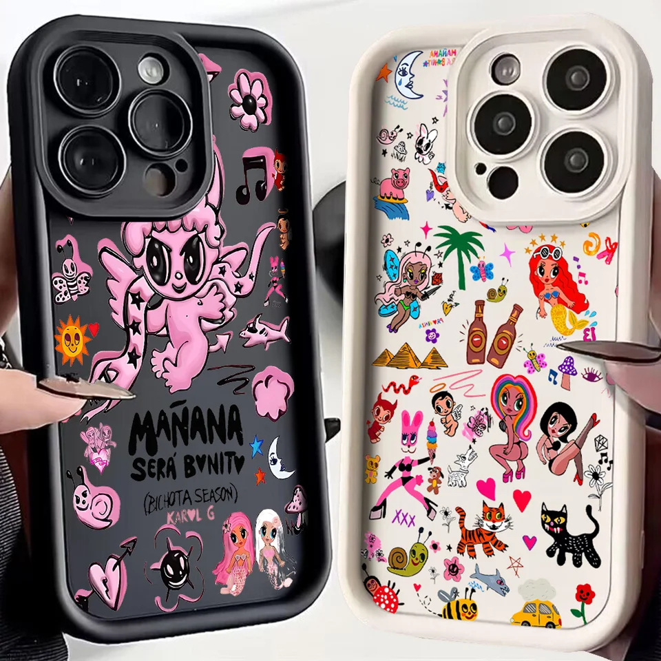 Karol G Manana Sera Bonito Puzdro pre Oppo Reno 2 3 4 5 6 7 7Z 8 8T 10 11 Pro Plus 4G 5G Soft Soft TPU Zadný kryt TPU