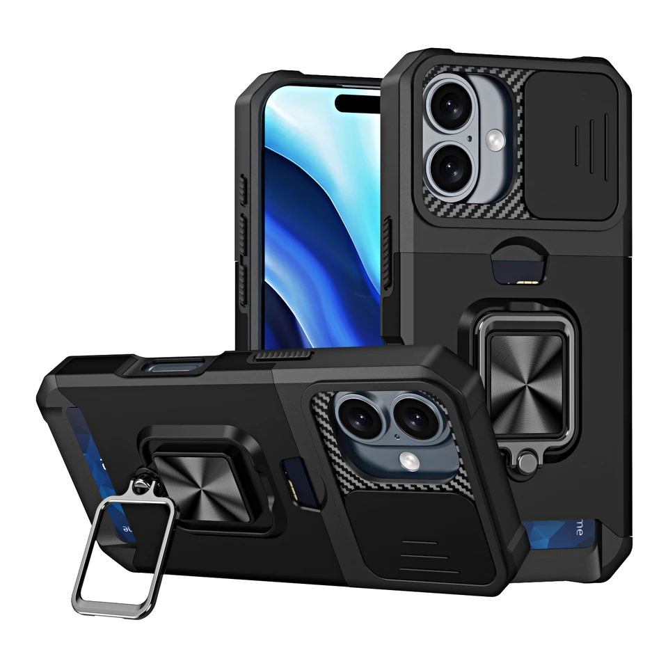 KARTA KO kovového držiaka na držiak telefónu pre iPhone 11 12 13 14 15 16 Pro Max xs xr x 8 7 plus SE 2022 Zadný kryt posuvného okna