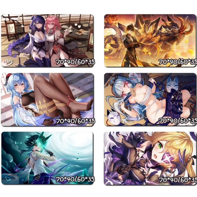 Karta Pad Yae Miko Kamisato Ayaka Raiden Shogun Ganyu Genshin Impact DIY Gumber Battle Mat Anime Game Action Action Toy Figures