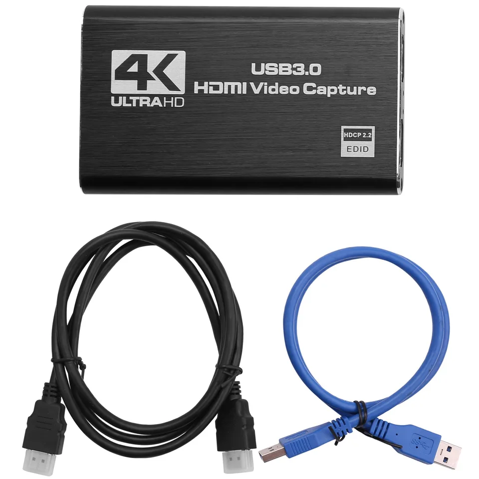 Karta zachytávania zvukových videí, 4K USB 3.0 Capture Adapter Video Converter pre herné streamovanie Live Broadcast Video Nahrávka