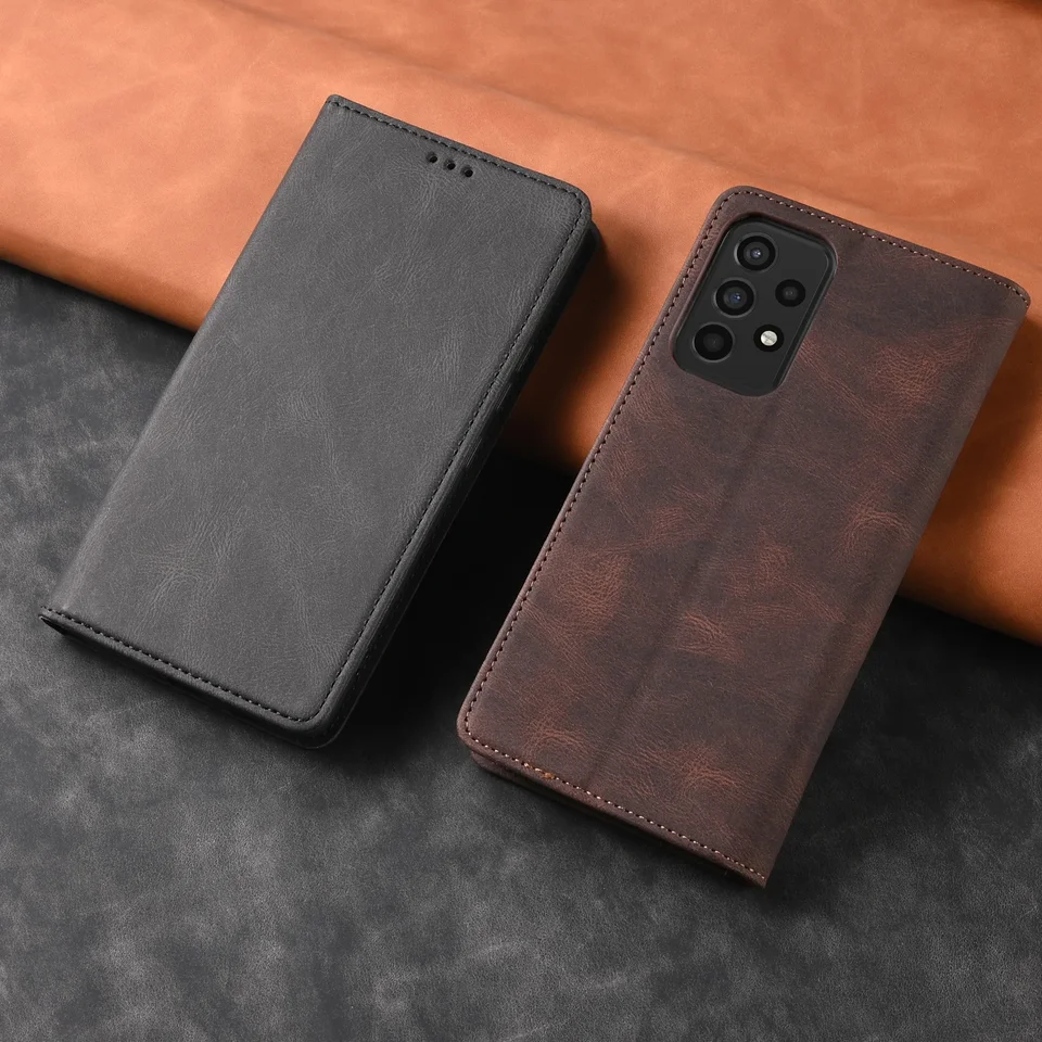 Kastída pre koženú peňaženku pre Samsung Galaxy A14 A13 A12 A05S A15 A16 A21S A25 A22 A23 A24 A55 držiteľ karty Funda Funda Protect Cover Cover