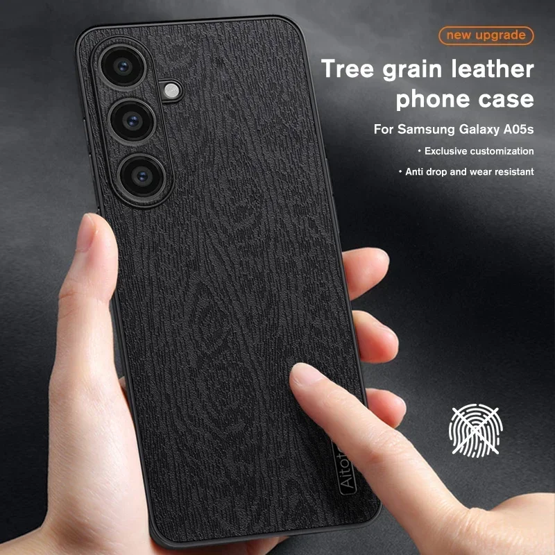 Kastída s koženým vzorom v zadnej škrupine pre puzdro pre telefón Samsung Galaxy A55 A35 A25 A15 A05 A05S M55 4G 5G 5G Soft Frame Protect Case Case Case Case
