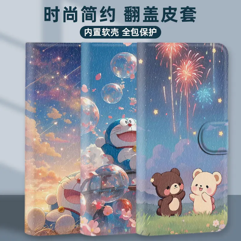 Kastíva kože s peňaženkou pre Xiaomi 8 SE 9T Pro Mi A3 Lite CC9E Civi 1S Max 2 3 Mix 4 Shock -odolný prípad doraemon držiaka