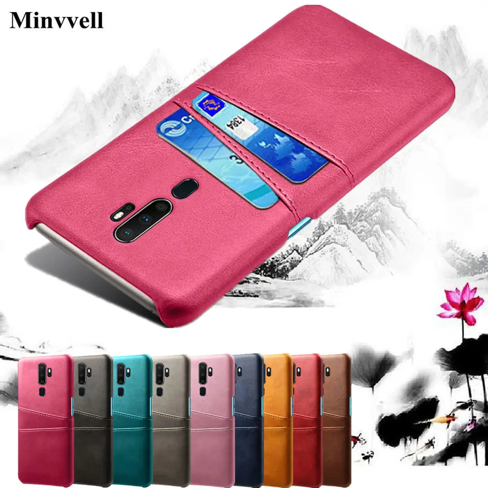 Kastíva pre držiaky kožených kariet pre telefóny pre Oppo A11 A79 A71 A7 A59 A53 A5S AX5S A3S A1K Realme 5 3 2 Pro U1 Reno 10x Zoom Cover Fundas Fundas