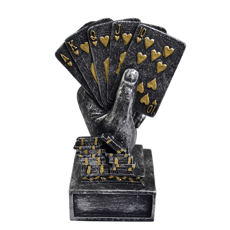 Kasíno pokerový karta Turnaj víťaz prst Trophy Cup poker Trophy poker Game Souvenir Winner Award