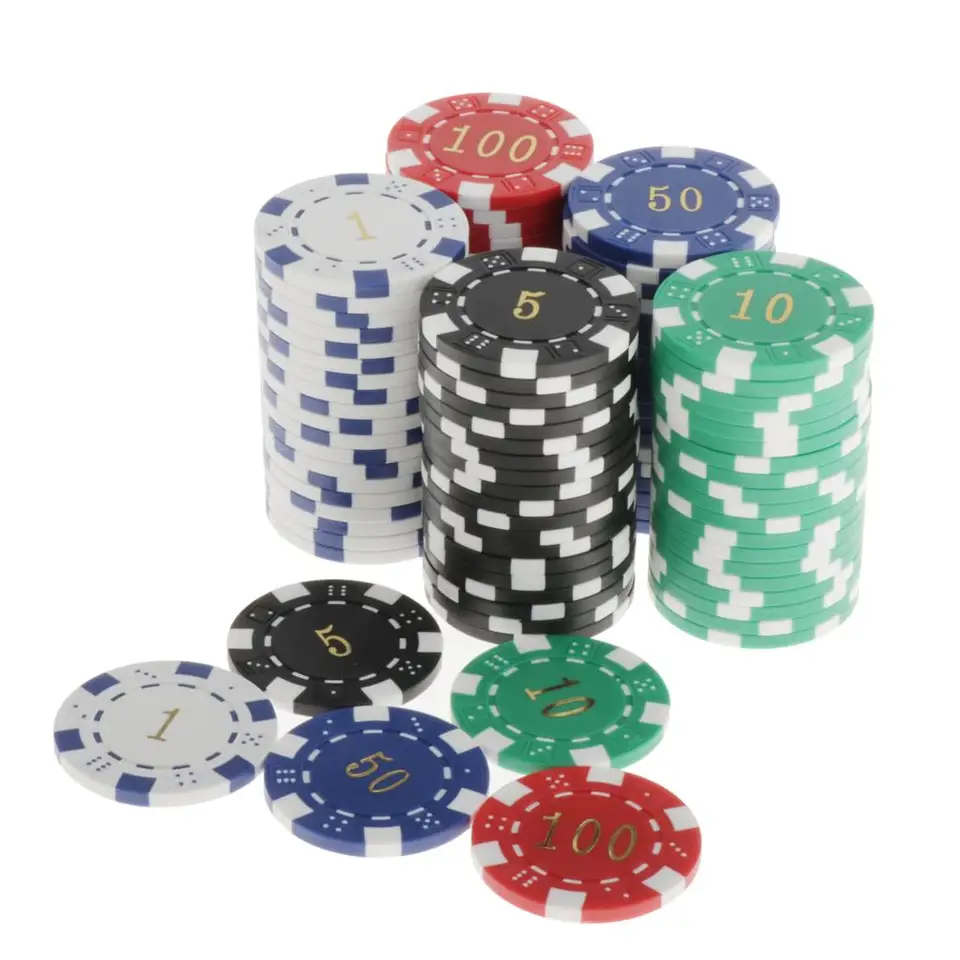 Kasíno štýl 100 kusov Clay poker Chip Set Texas Hold'em Poker Casino Game