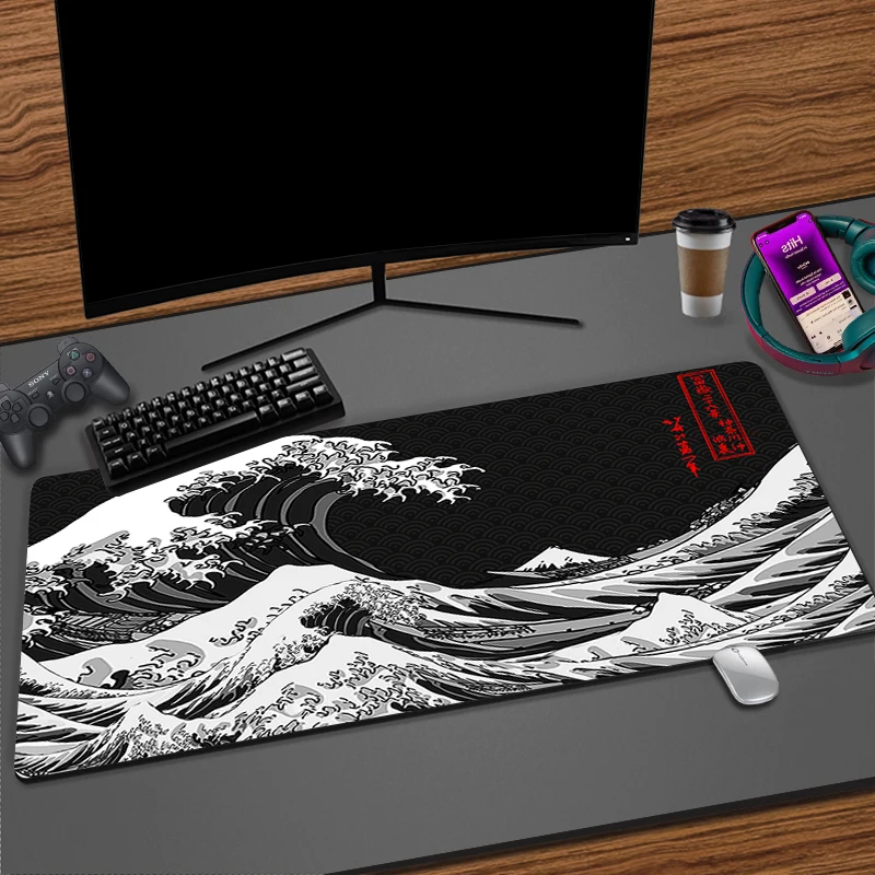 Kat Great Wave Placemat Mouse Mouse Mouse Pad Pad Mouse podložka pre notebook pre notebook Gamer Pad Anti-Slip Gum Gume Mousepads Japonská myš