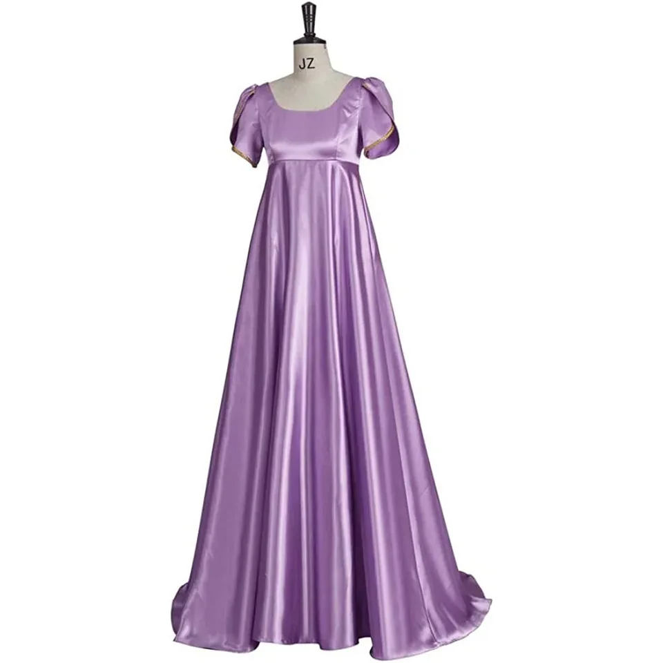Kate Dress Dámske šaty Regency Tea Party Setty so saténovým pásom skladaným šatám Bridgerton Dbads Dámske šaty